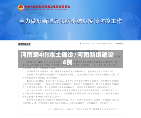 河南增4例本土确诊/河南新增确诊4例
