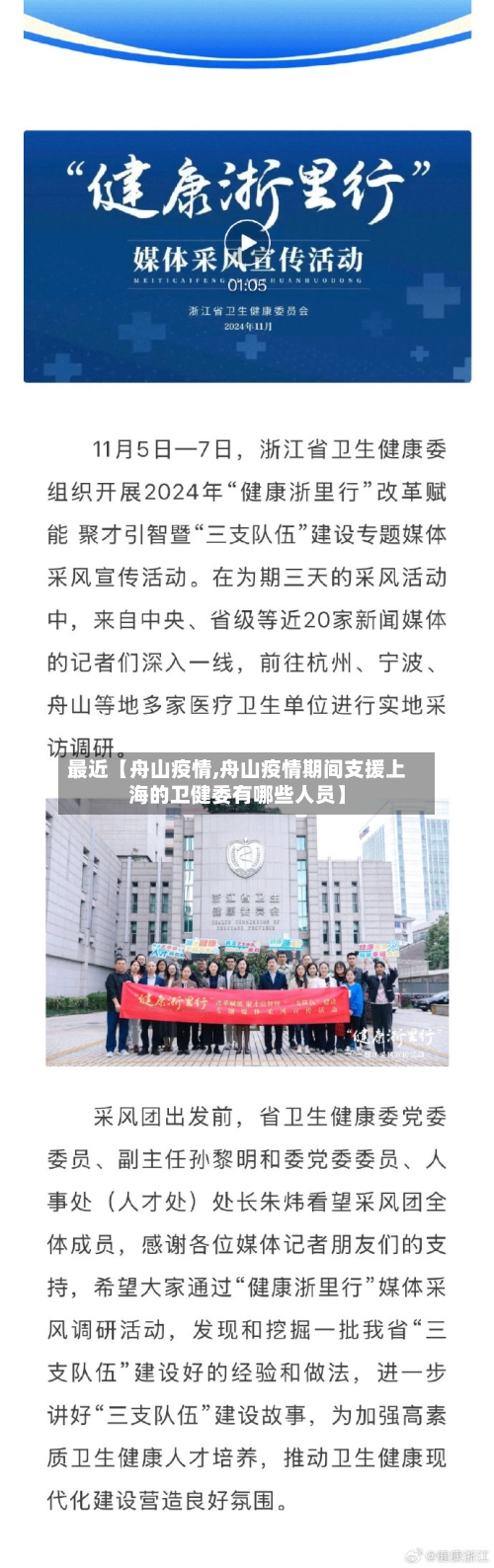 最近【舟山疫情,舟山疫情期间支援上海的卫健委有哪些人员】