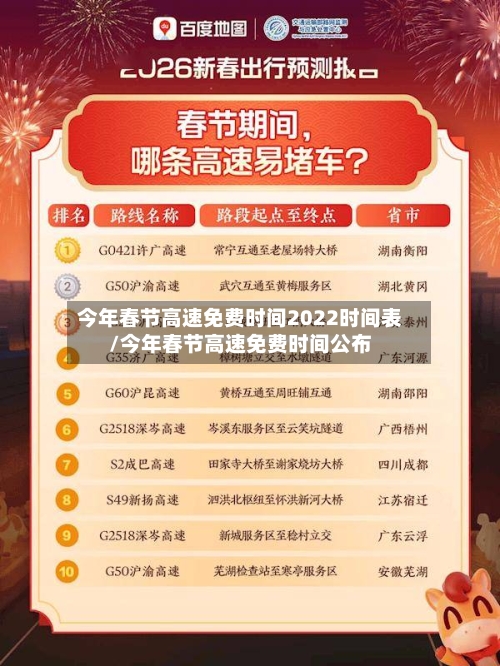 今年春节高速免费时间2022时间表/今年春节高速免费时间公布