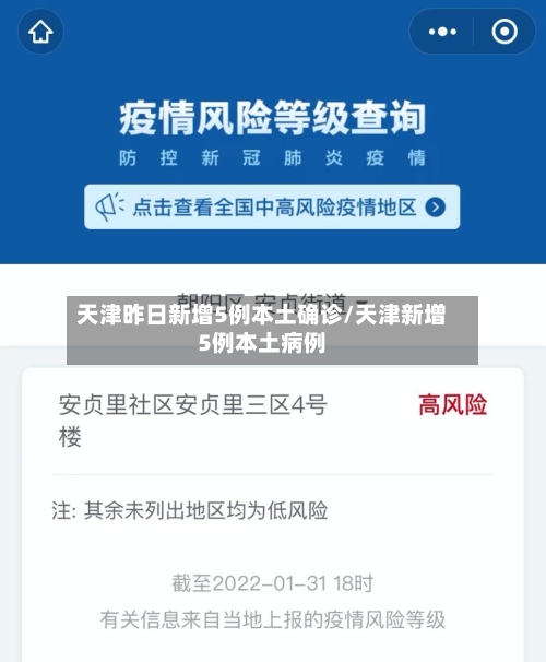天津昨日新增5例本土确诊/天津新增5例本土病例
