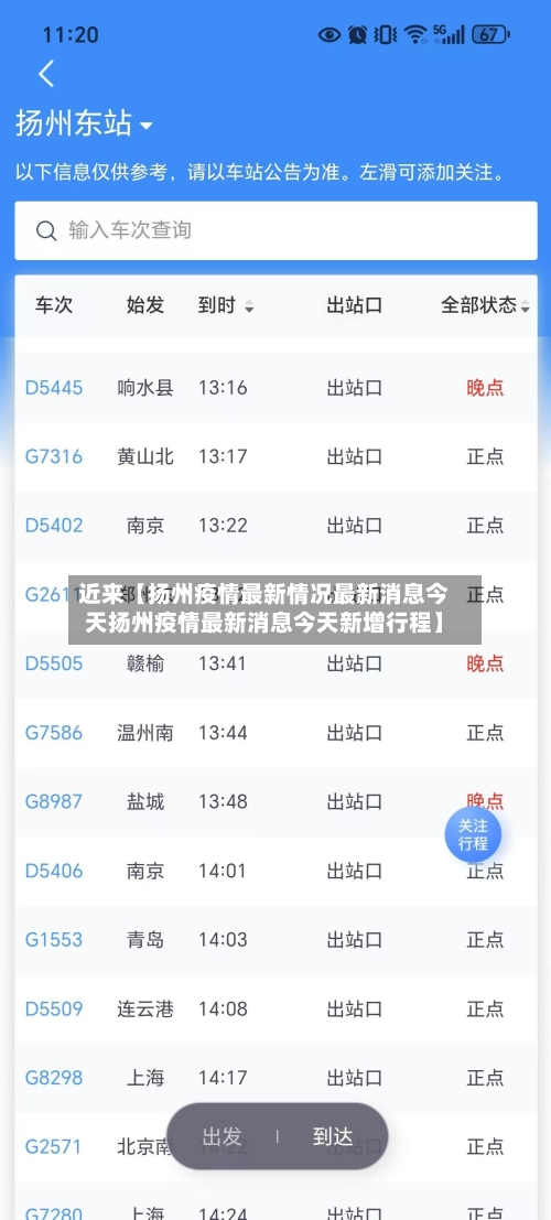 近来【扬州疫情最新情况最新消息今天扬州疫情最新消息今天新增行程】