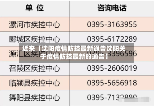 近来【沈阳疫情防控最新通告沈阳关于疫情防控最新的通告】-第3张图片