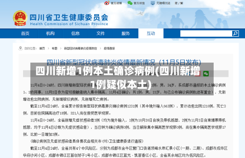 四川新增1例本土确诊病例(四川新增1例疑似本土)-第2张图片