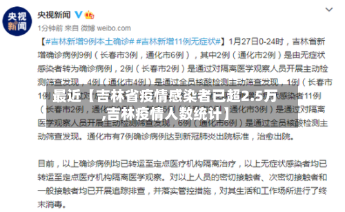 最近【吉林省疫情感染者已超2.5万,吉林疫情人数统计】