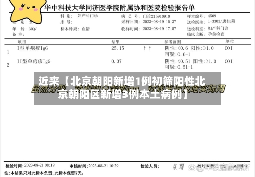 近来【北京朝阳新增1例初筛阳性北京朝阳区新增3例本土病例】