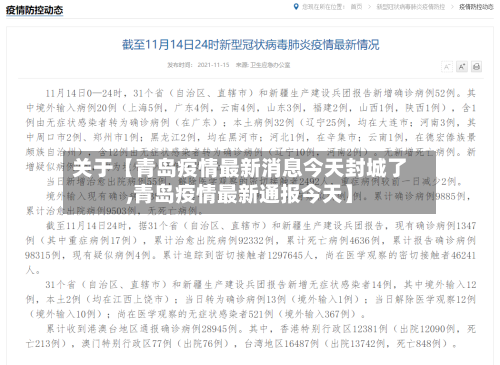 关于【青岛疫情最新消息今天封城了,青岛疫情最新通报今天】