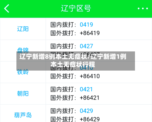 辽宁新增8例本土无症状/辽宁新增1例本土无症状行程-第2张图片
