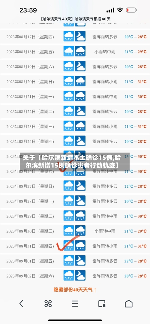 关于【哈尔滨新增本土确诊15例,哈尔滨新增15例确诊患者行动轨迹】-第2张图片