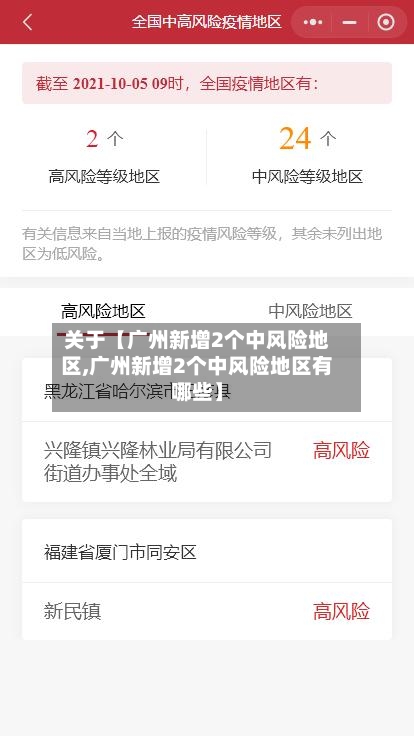 关于【广州新增2个中风险地区,广州新增2个中风险地区有哪些】