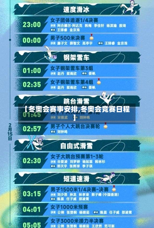 【冬奥会赛事安排,冬奥会竞赛日程】-第2张图片
