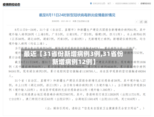 最近【31省份新增病例3例,31省份新增病例12例】-第3张图片