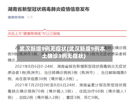 武汉新增9例无症状(武汉新增9例本土确诊3例无症状)
