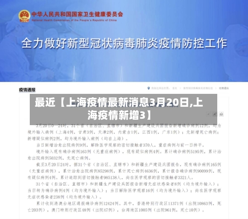 最近【上海疫情最新消息3月20日,上海疫情新增3】