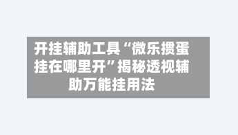 开挂辅助工具“微乐掼蛋挂在哪里开”揭秘透视辅助万能挂用法-第2张图片