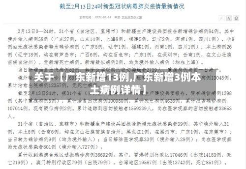 关于【广东新增13例,广东新增3例本土病例详情】
